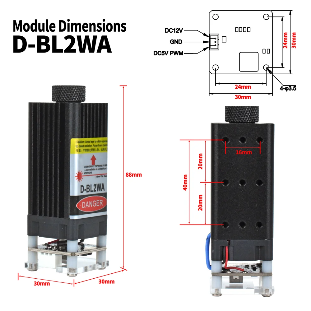 8w ttl/pwmレーザー彫刻機,調整可能なレーザーヘッド,CNC用レーザー切断機,青色光,450nm