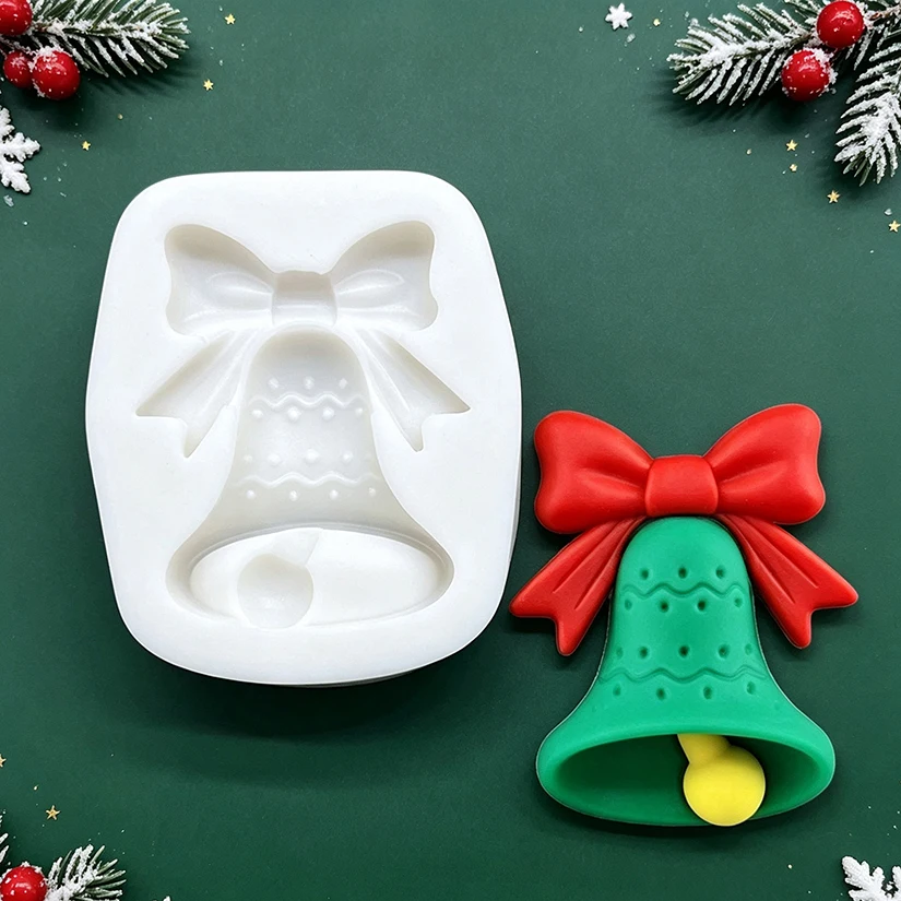 Jingle Bell Christmas Silicone Mold Sugarcraft Chocolate Cupcake Baking Fondant Cake Decorating Tools