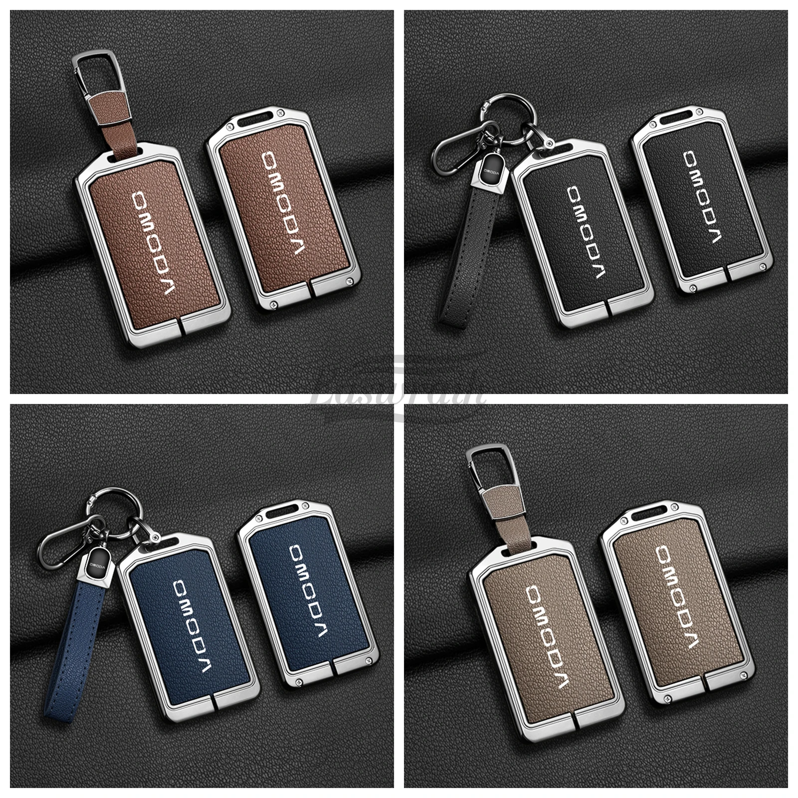 Car Accessories NFC Card Key Zinc Alloy Leather Key Cover Case Holder Chain For Chery Omoda S5 C5 E5 Key Protector Interior Bag