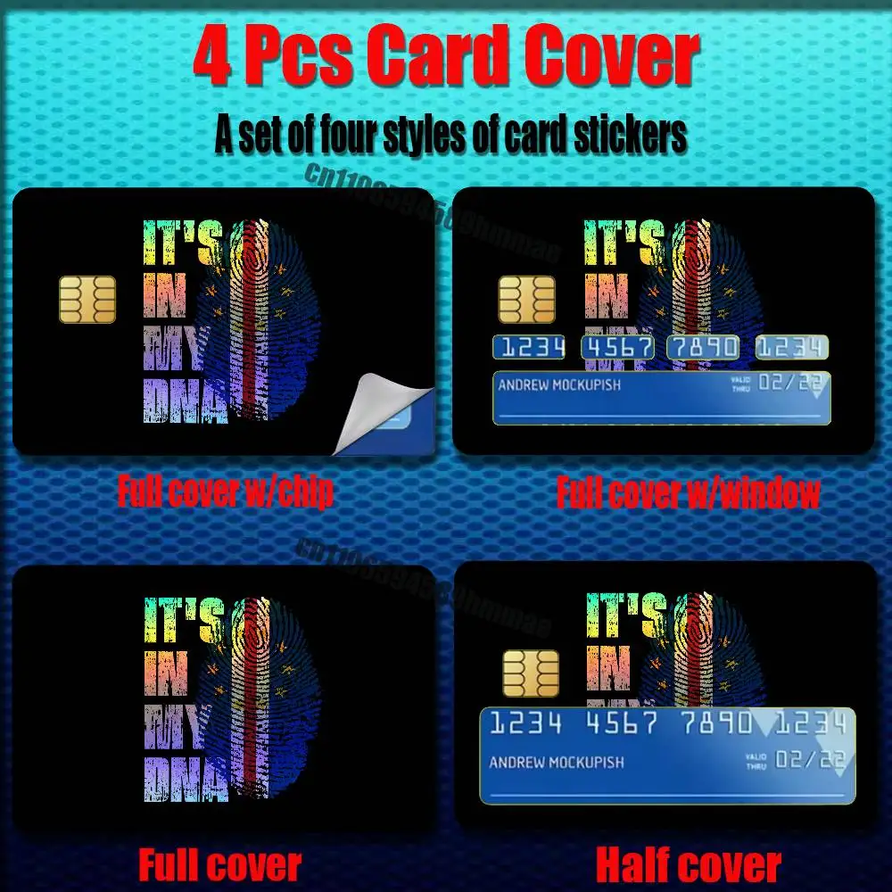 For Africa Cape Verde Passport Map Icon Credit Bank Sticker ID Access Card Cover Skin Rainbow Color Laser Stickers Film
