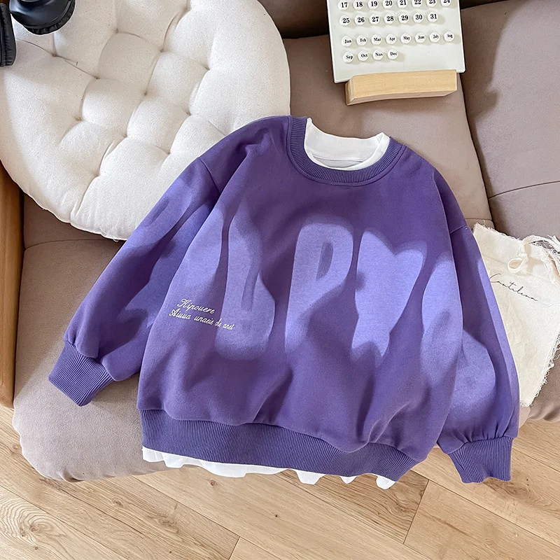 Boys Hoodies Sweatshirts Cotton Tops Outwear 2024 Purple Spring Autumn Kids Sport Uniforms Children\'s Clothing