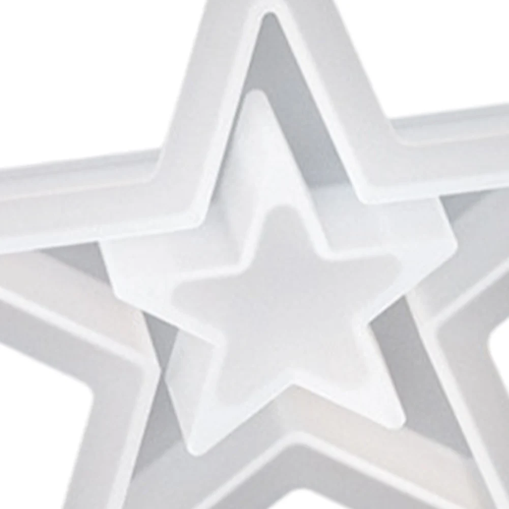 1/3 قطعة نجوم عيد الميلاد قالب من السيليكون ثلاثية الأبعاد الجوف ستار قالب شمع عيد الميلاد قوالب الصب لتقوم بها بنفسك سطح المكتب عيد الميلاد الحرف