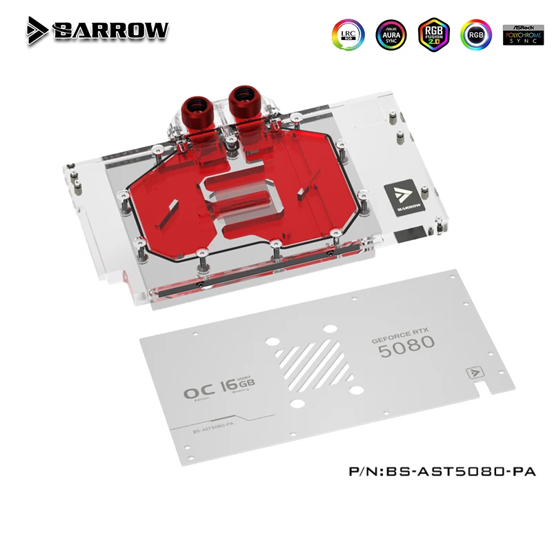 

Barrow GPU Block For ASUS TUF RTX 5080 / 5070Ti O16G GAMING , Graphics Card Water Cooler , PC Cooling Radiator , BS-AST5080-PA
