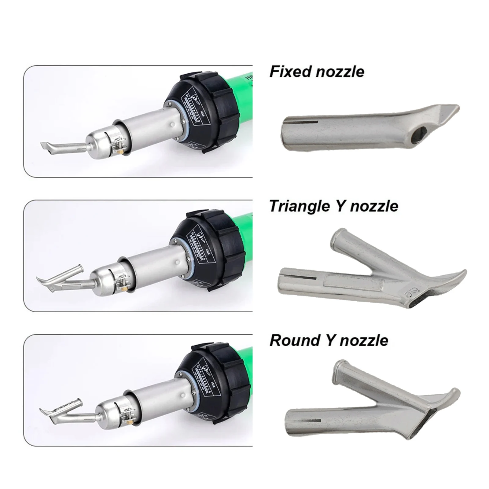 4Pcs/Set Speed Welding Nozzles For Vinyl PVC Plastic Hot Air Blower Triangle Speed Nozzle 5mm Round Welding Head Alloy Y Type