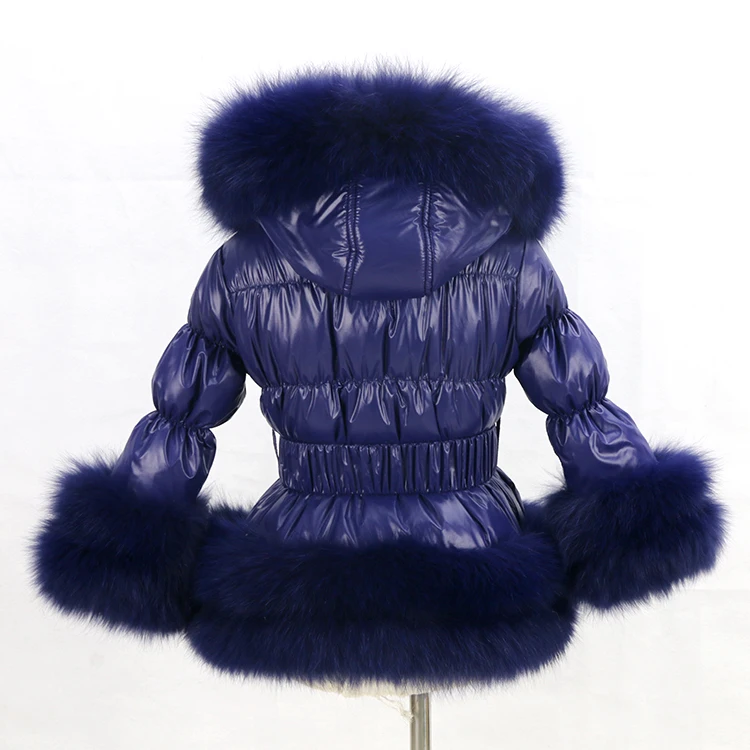 D14 Custom Woman And Children Down Coat Popular Puffer Jacket With Fur Collar Trim