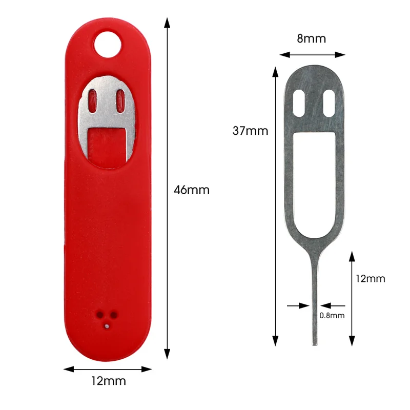 Pin de aguja de extracción de tarjeta SIM, bandeja antipérdida, llavero con dijes, anillos divididos, estuche de almacenamiento de tarjeta SIM para teléfono móvil, agujas de herramienta de eyección