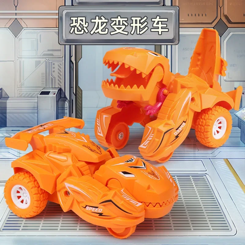 New Transforming Dinosaur Car Deformation Car Toys Inertial Sliding Dino Car Automatic Transform Toy Boys Amazing Gifts Kid Toy