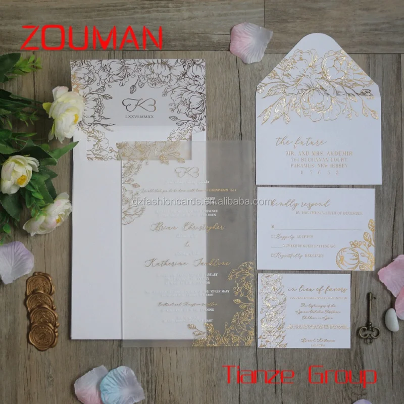 Custom , Custom Printable Frosted Lucite Acrylic Wedding Invitation Suites