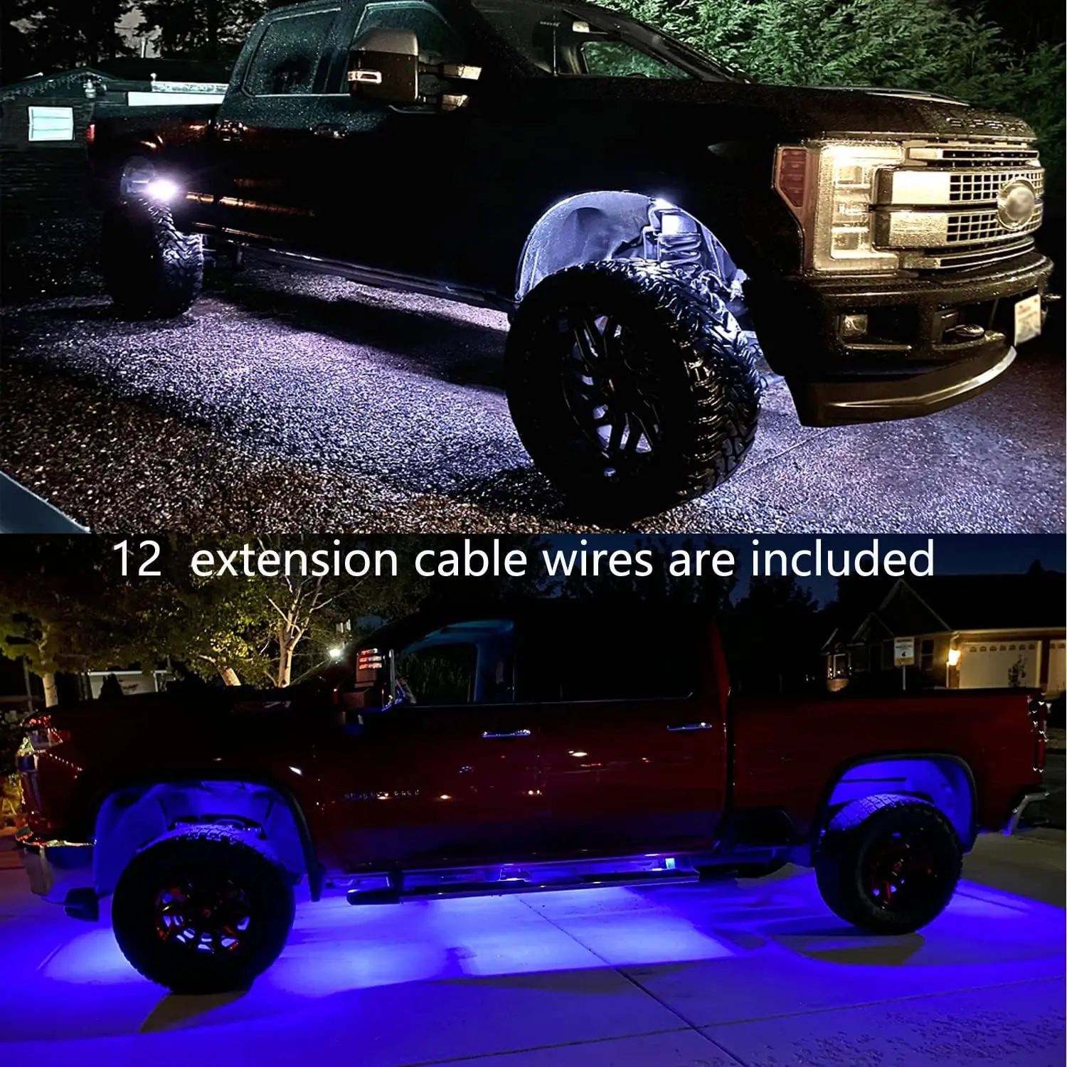 Aluminum Dreamcolor Car Underglow Light Bar, Bluetooth Underbody Chasing Dancing Neon Accent Lighting LED Rigid Lightbar 6 Pcs