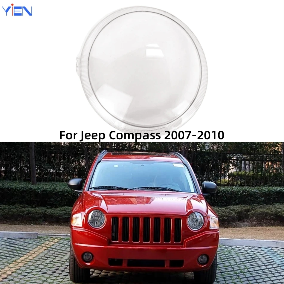 For Jeep Compass 2007 2008 2009 2010 Car Gadgets Front Lamp Glass Glass Lamp Shell Car Front Headlight Lens Cover Lights Shell