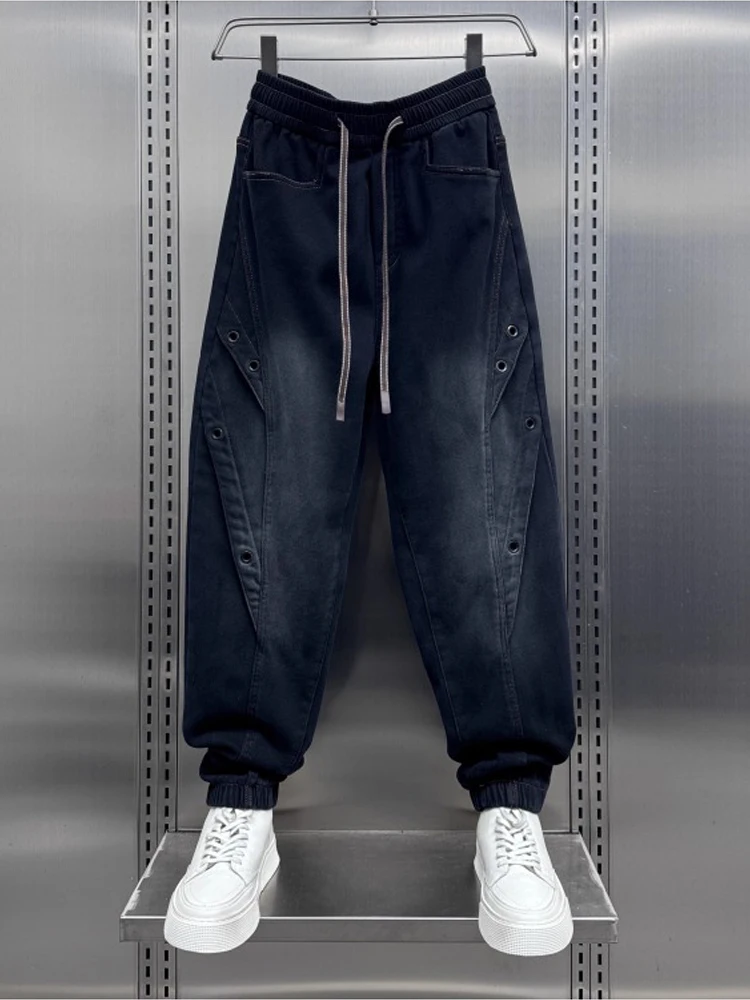 

Мужские джинсы в стиле ретро American Washed Workwear: модные свободные прямые широкие брюки в пол, повседневные брюки-карго в стиле Dad Pants