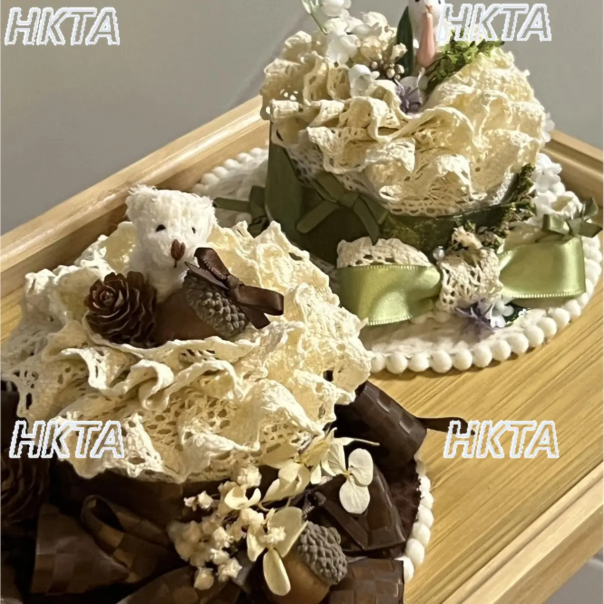 甘い手作りロリータケーキ帽子コスプレアクセサリー女性エレガントかわいい漫画弓プリーツレース誕生日小さな帽子付き女性