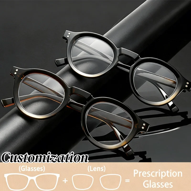 

Stylish Prescription Glasses Men Women Vintage Round Customized Reading Glasses Women Classic Optical Eyeglasses Frames
