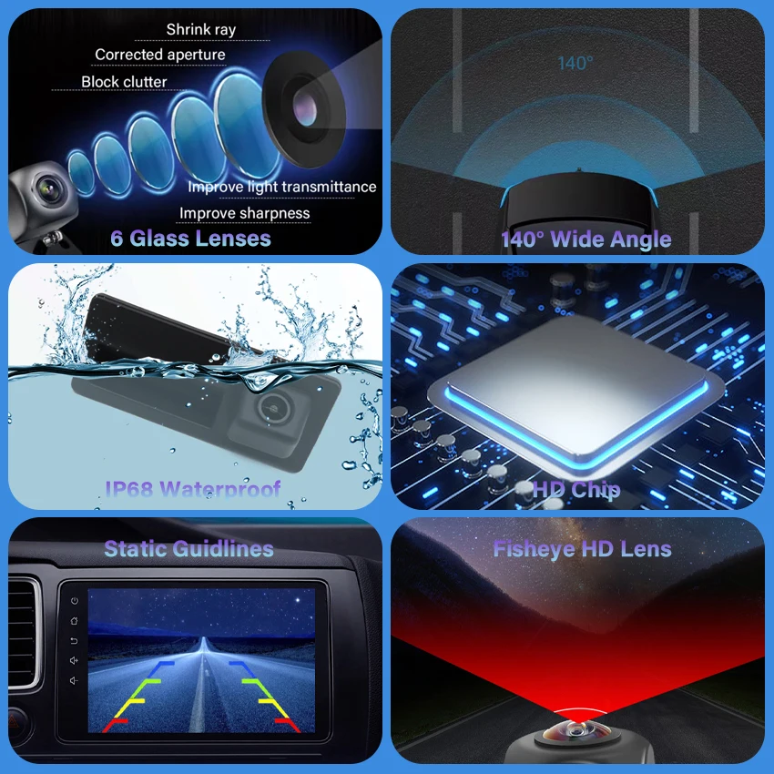 Câmera de visão traseira CCD HD Fisheye para Volkswagen, Sharan, Golf Plus, 2008-2019, alça de tronco de carro, monitor de estacionamento reverso