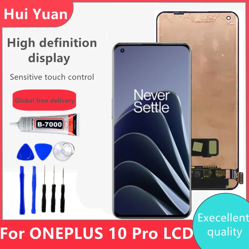 

6.7";Original AMOLED For Oneplus 10 Pro LCD Display Touch Screen Digitizer Assembly Replacement Screen 1+10 Pro NE2210 NE2211 LC