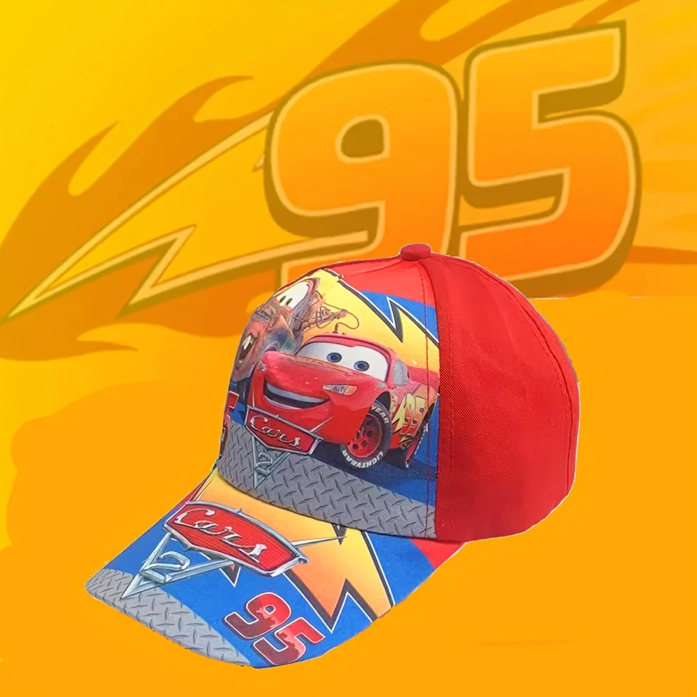 Reusable hat, rain hat, umbrella, lightning McQueen racing image for Disney, rain hat, umbrella, party outfit, travel essentials view 2