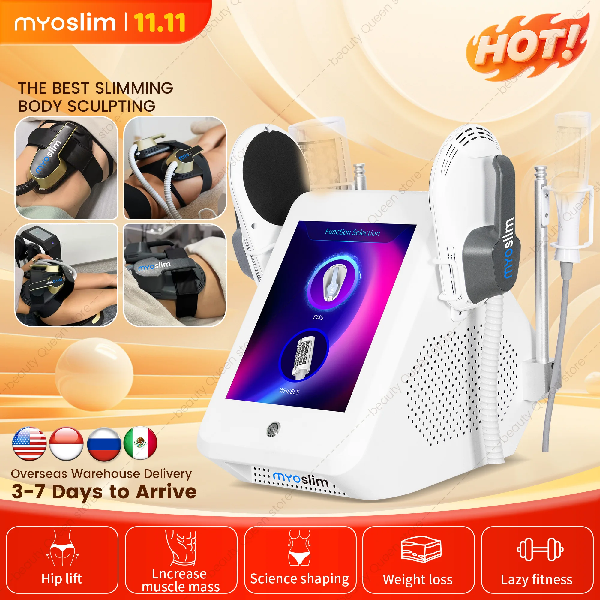 

Portable Vela Inner Ball Roller Massage Machine Body Slimming Shape Physical Therapy Removal Endo Lymphatic Drainage Spheres