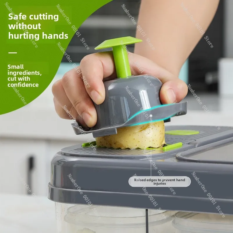 Stainless steel multi-functional vegetable cutter, shredding and dicing, kitchen household cutting board cutter