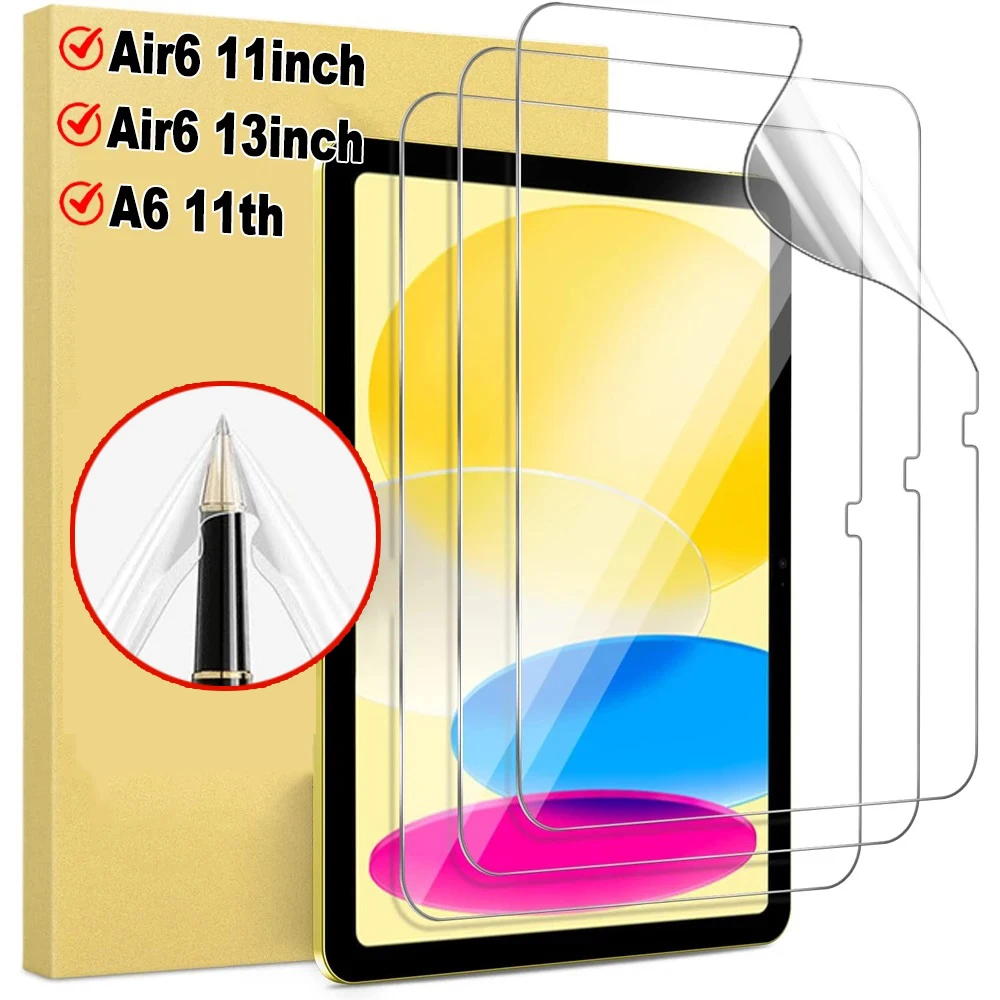 

Гидрогелевая пленка для защиты экрана для IPad A16 2025 IPad Air6 11/13 дюймов HD Прозрачная мягкая гидрогелевая пленка из ТПУ с защитой от царапин для IPad 2025