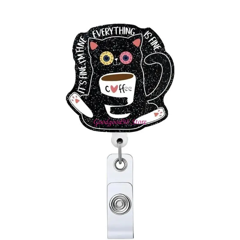 

Retractable Badge Holder with Belt Pocket Clip Spring Loaded Acrylic Badge Holder for Doctor Nurse Student Teacher