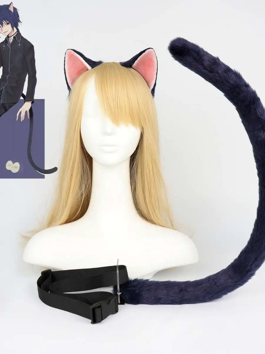 realistic-ear-and-tail-set-headband-performance-props-simulation-animal-ear-and-tail-accessories-summer-no-brand