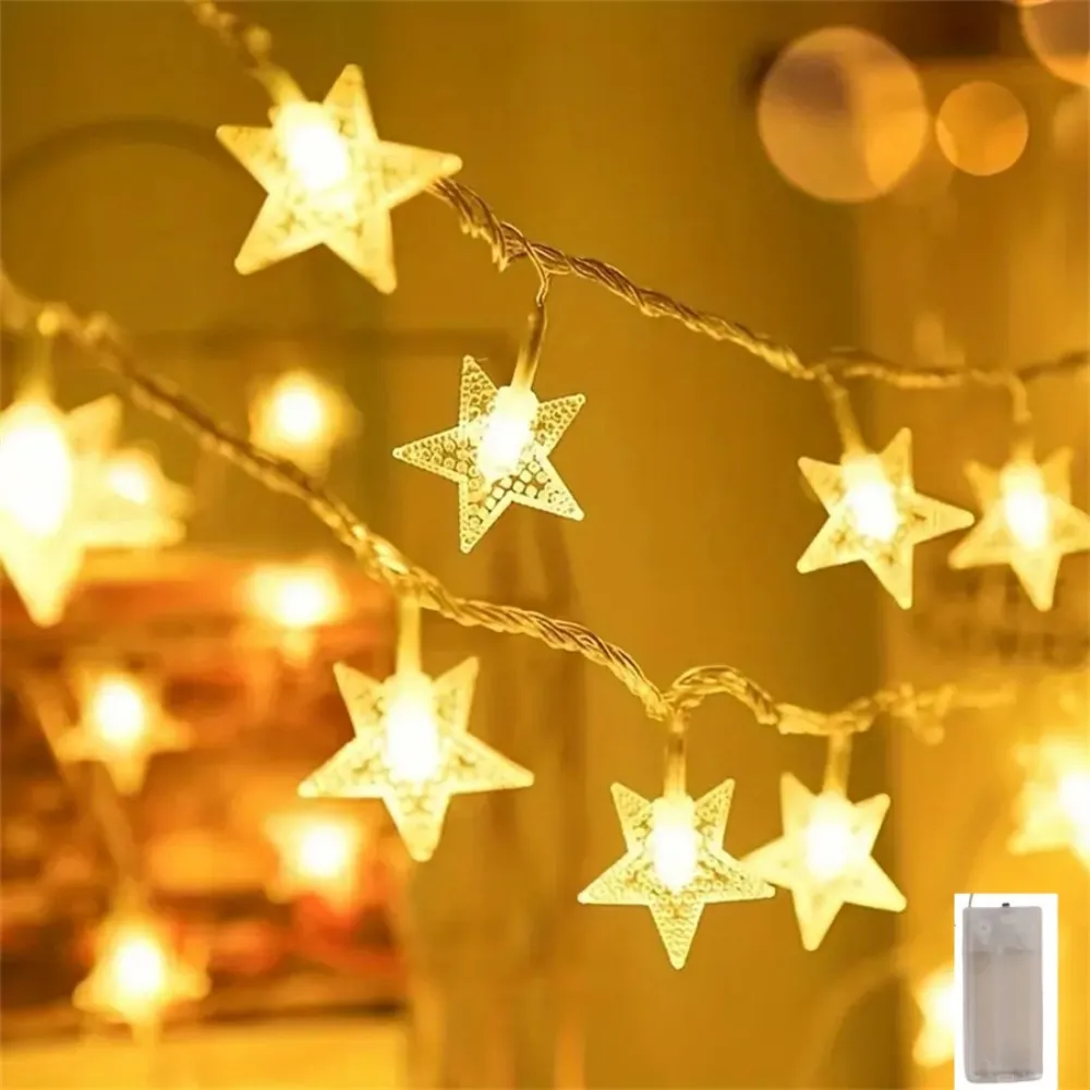 1PC 1.5M/3M LED Star String Light, LED Fairy Light, alimentato da batterie AA (escl), utilizzato per la stanza, le feste e la decorazione del Ramadan ﻿