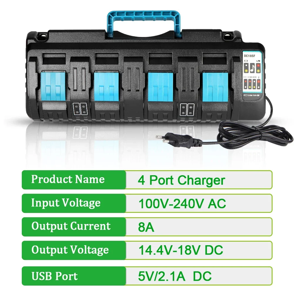 Efficiency Li-Ion Battery Fast Charger For Makita Li-Ion Battery 14.4V 18V For Makita BL1820 BL1830 BL1850 BL1430 Power Tools