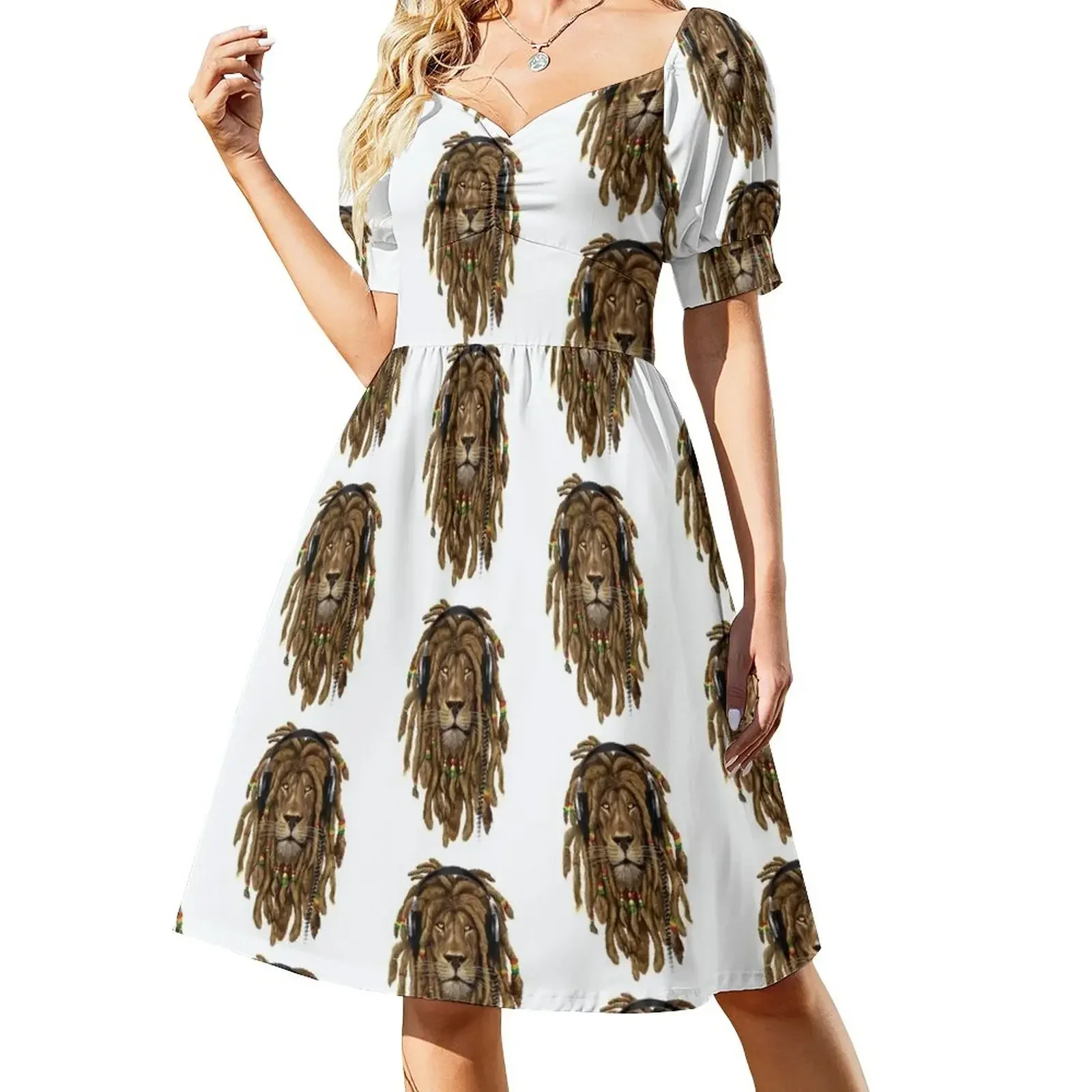 Rastafari Lion for Reggae Lover Sleeveless Dress Evening dresses beach outfits for women Dress