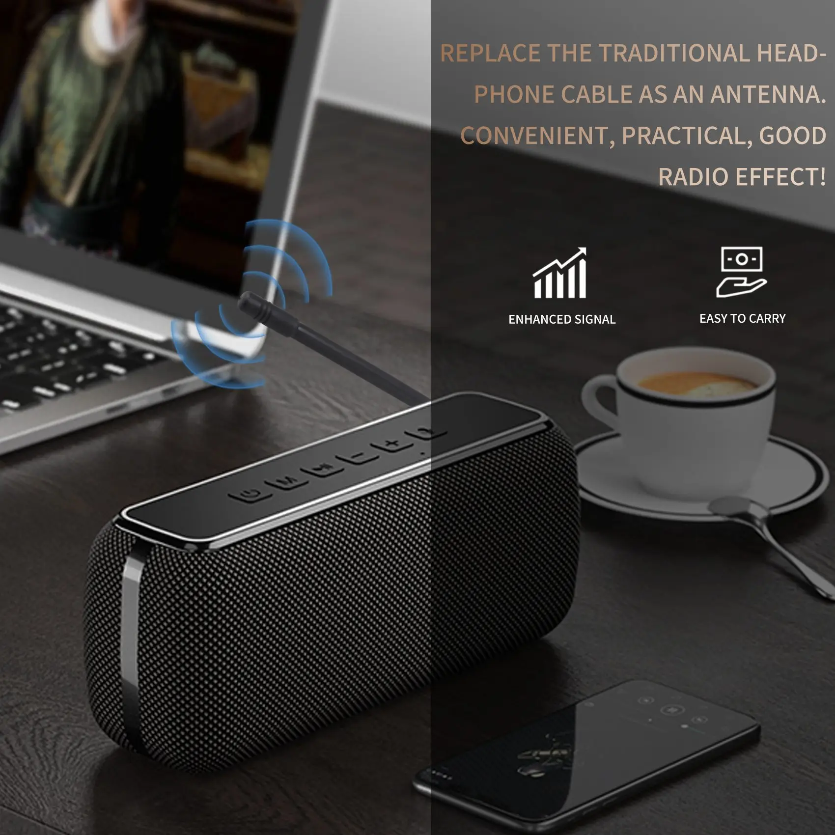 AD41-مكبر صوت صغير عالمي 3.5 ملم راديو خارجي هوائي الصوت فتحة سماعة الرأس هوائي خارجي