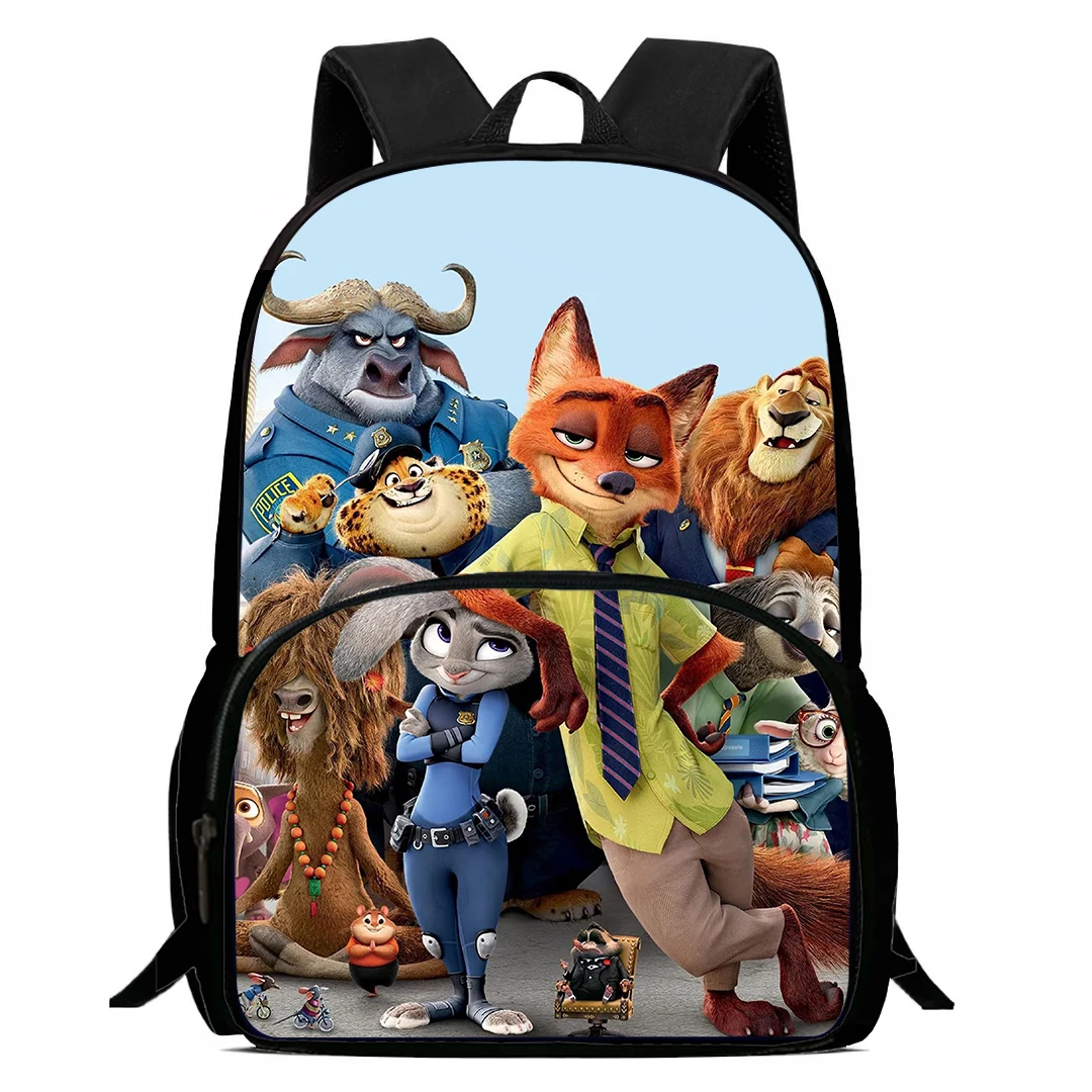 

School Backpack with Front Pocket,Cartoon Zootopia School Bags for Boys Girls,Durable Kids Backpack for Pupil Students