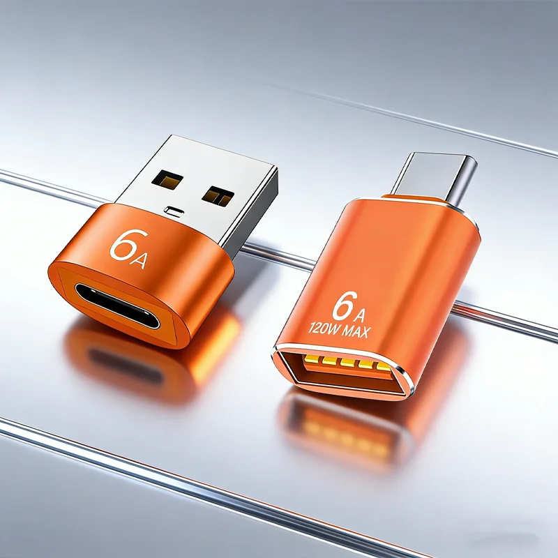 

Оранжевый адаптер USB/Type-C на USB 3.0 OTG 6A, двунаправленный конвертер для Samsung, Xiaomi, ПК, MacBook Pro