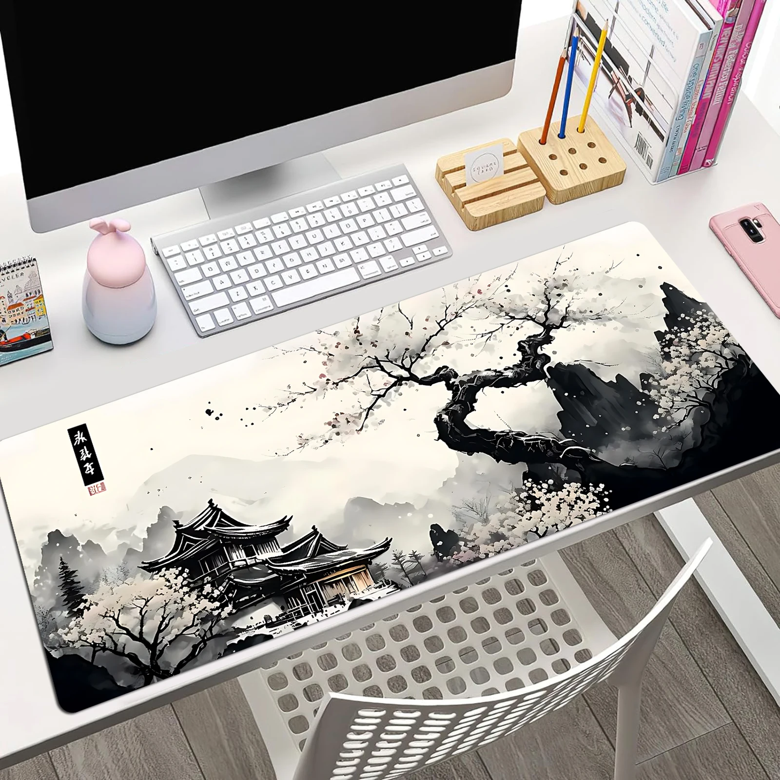 Landscape ink painting Mouse Pad Desk Pad Mouse Mat Game Mouse pad Gift Mouse Pad Anti-Slip Rubber Base Extended Keyboard Pad