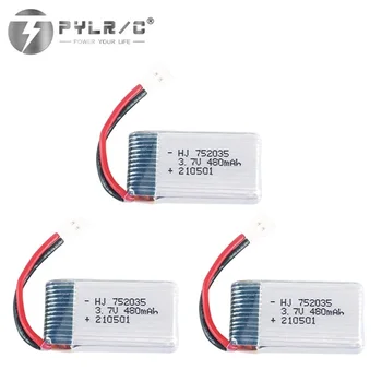 1/2/3/5/10pcs H31 배터리 3.7V 480mAh 충전식 배터리 및 충전기 H107 H31 KY101 E33C E33 RC 드론 예비 부품