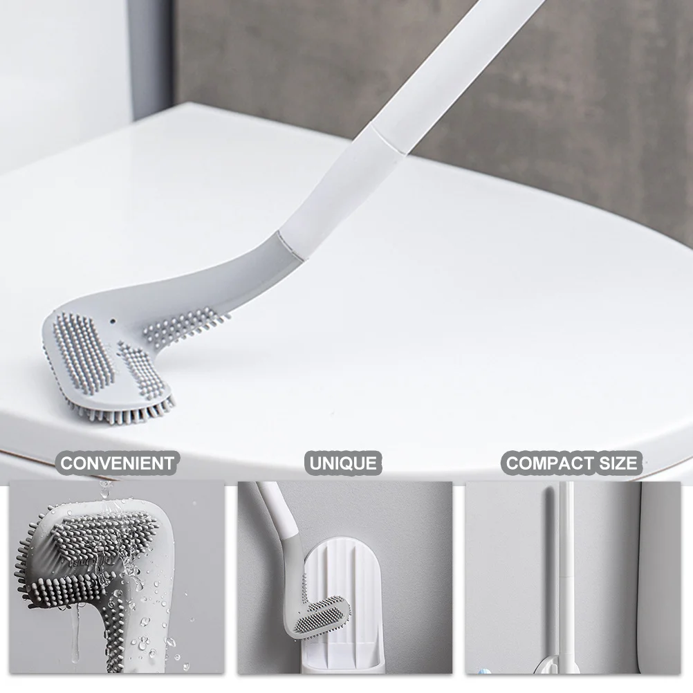 مجموعة واحدة من أدوات تنظيف فرشاة المرحاض، فرشاة حمام عالية الأداء، تصميم مدمج يناسب الحمام الصغير والسفر Rv #6