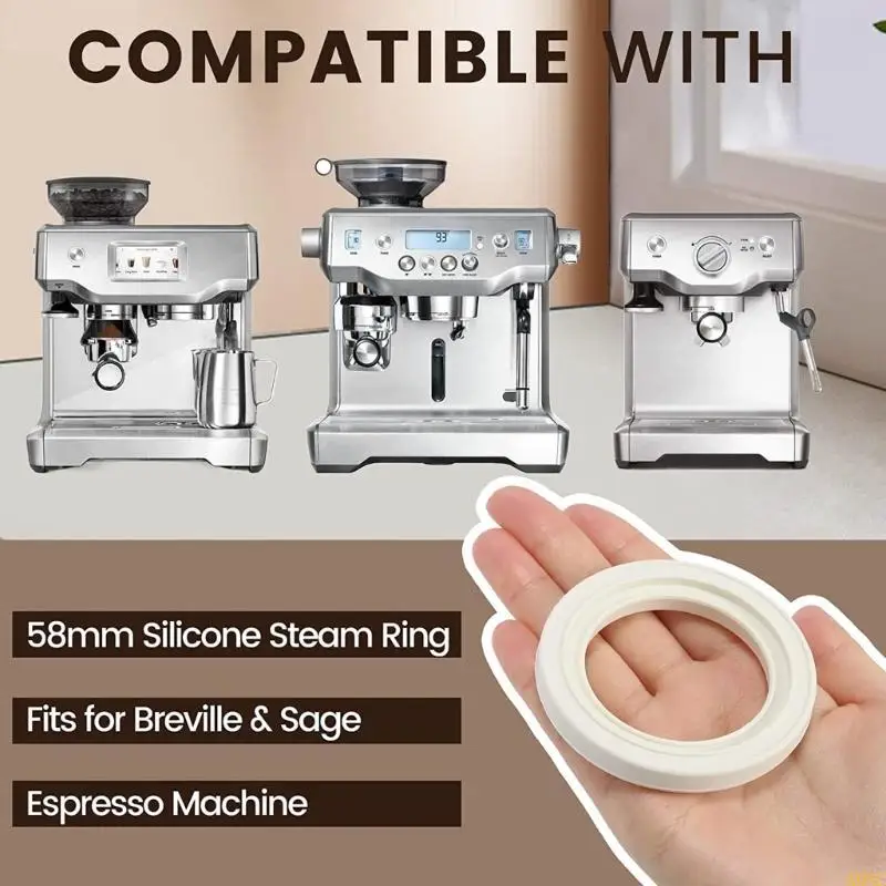 A0NC 2 PCS 58mm Silicone Steam Ring لـ 9 Series 900 920 980 990 Coffee Machine