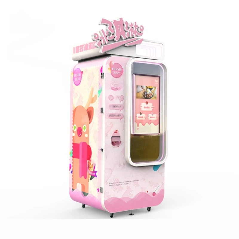 YG Business Automated Ice Cream Vending Machine Coin Operated Roboitc Soft Serve Ice Cream Machines