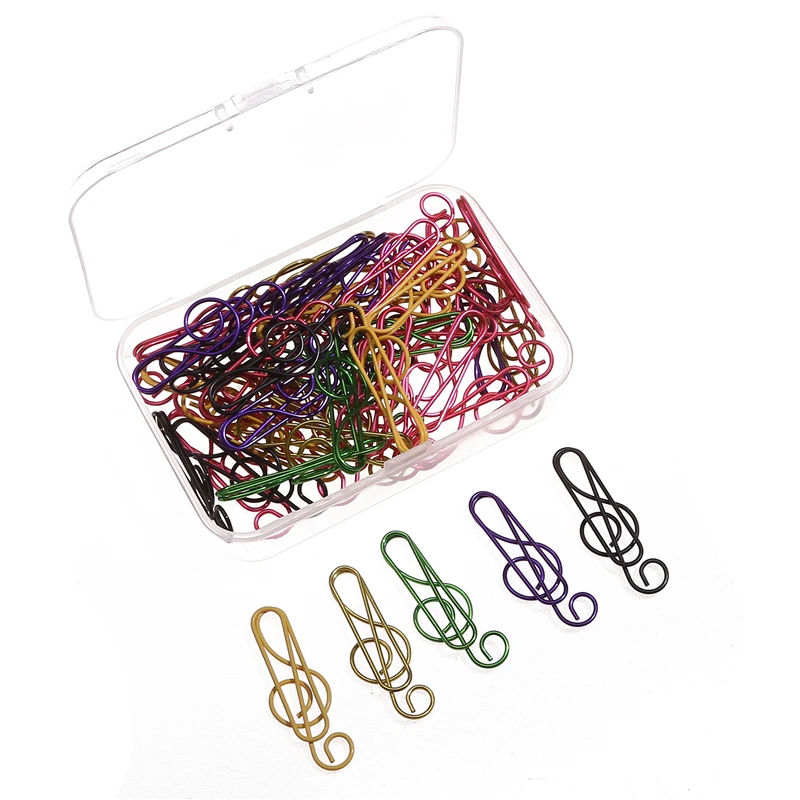 20/30/50/100pc Colorful Music Note Shaped Paper Clips Decorative Colorful Decor For Clothes Cloth Clip NEW High Quality