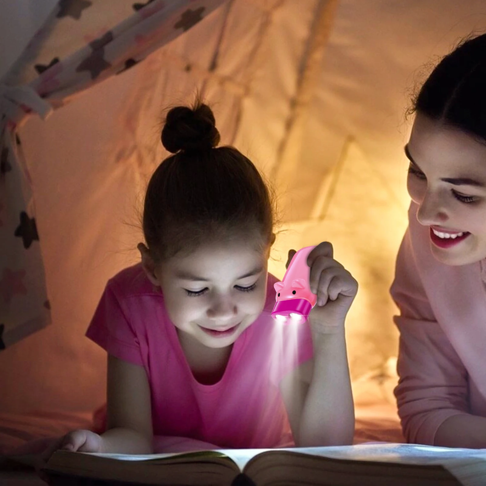 

3pcs Cartoon Flashlight Piggy Hand Pressing Small Lightweight Torch Cute Gift for Family Friends