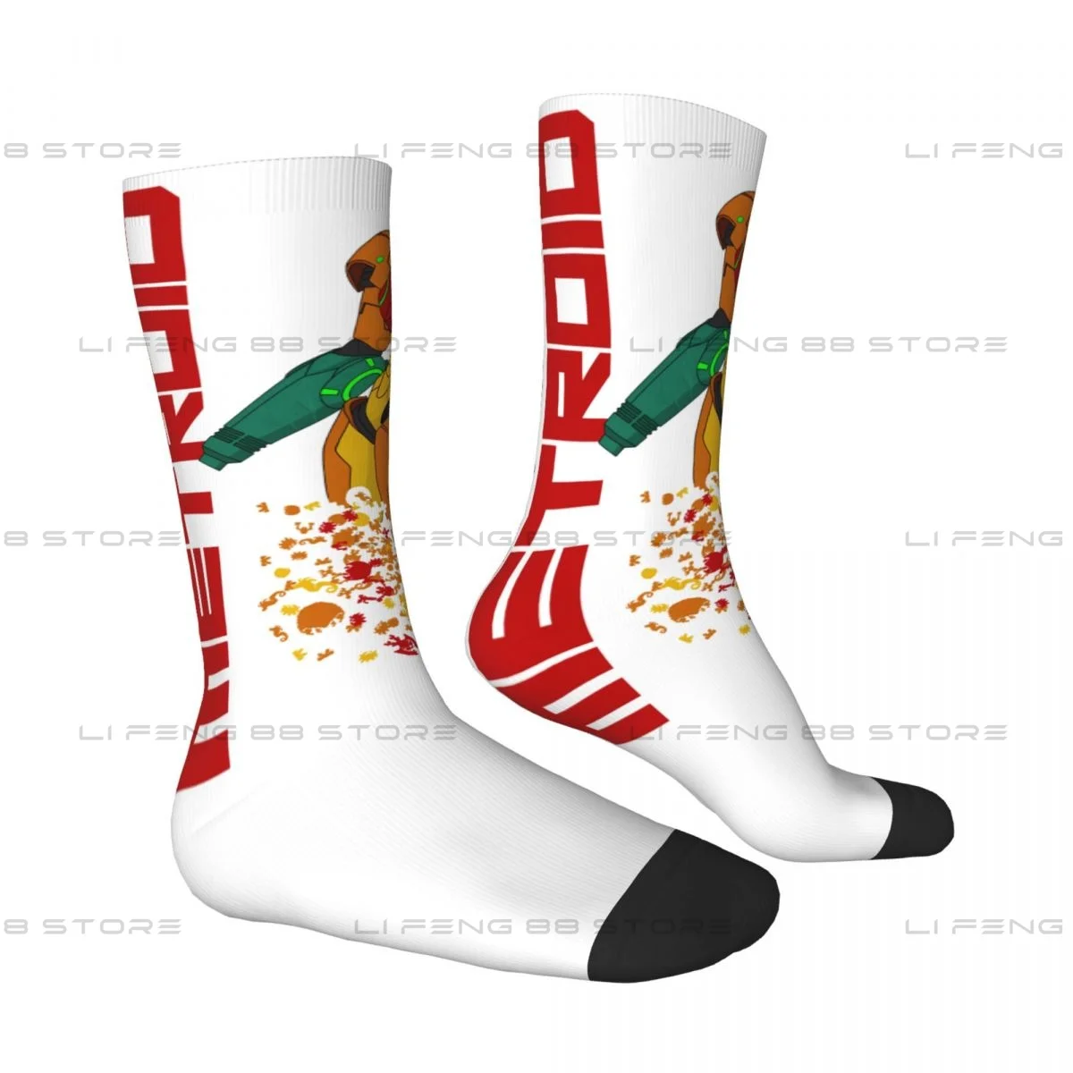 Turning To Zero Metroid Samus Aran Game Unisex Winter Socks Running Happy Socks Street Style Crazy Sock