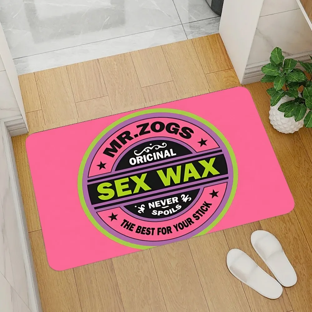 o-Mr Zogs Surfing Sex Wax Front Floor Mat Graphic Printed Flannel Doormats for Bathroom Kitchen Entrance Carpet Home Decor