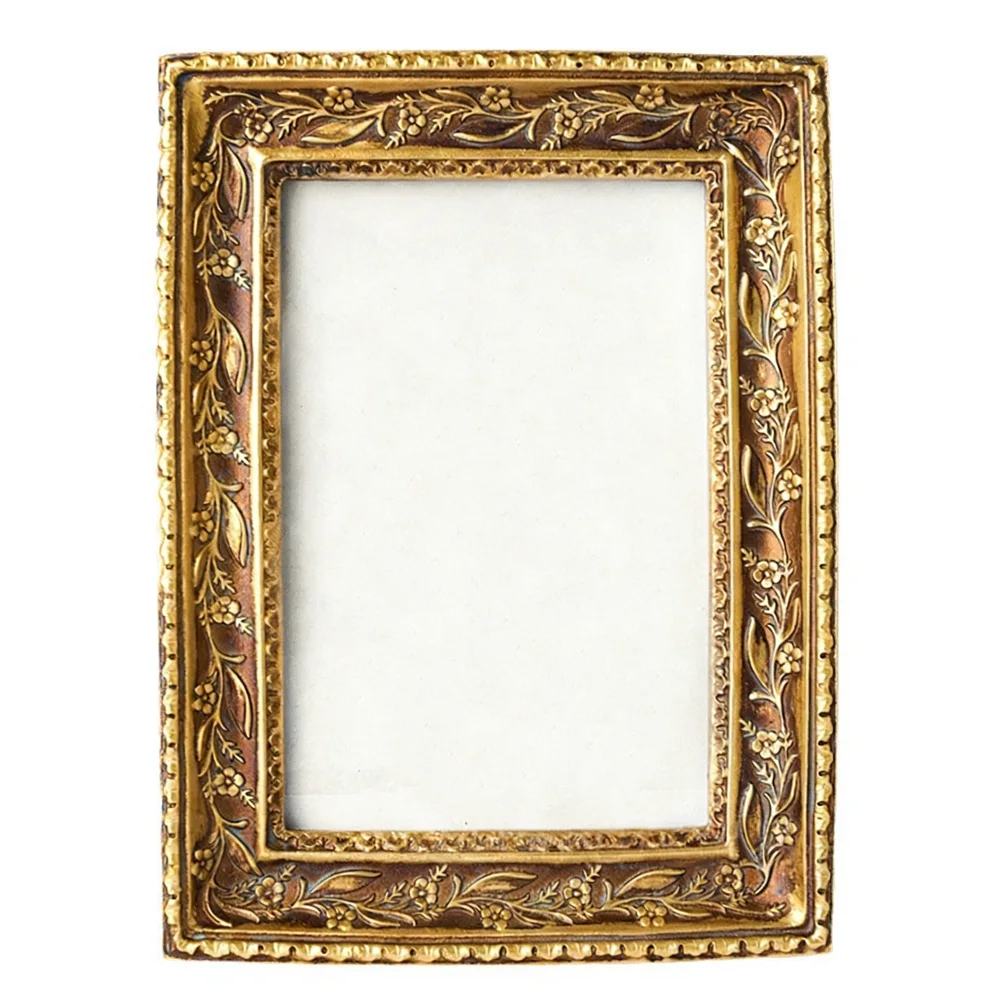 Decorative vintage resin photo frame for 6 inch photographs crafted to add refinement to photo displays in various settings