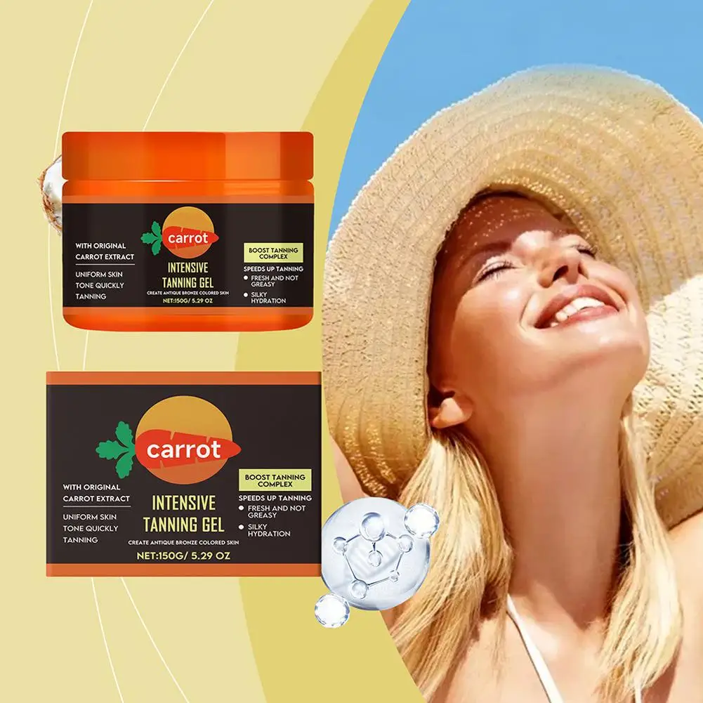 

Intensive Bronzing Gel Turning Black Long Lasting Brown Summer Gel Moisturizing Carrot Sunbeds Dryness Beach Relieving Tann A7V6