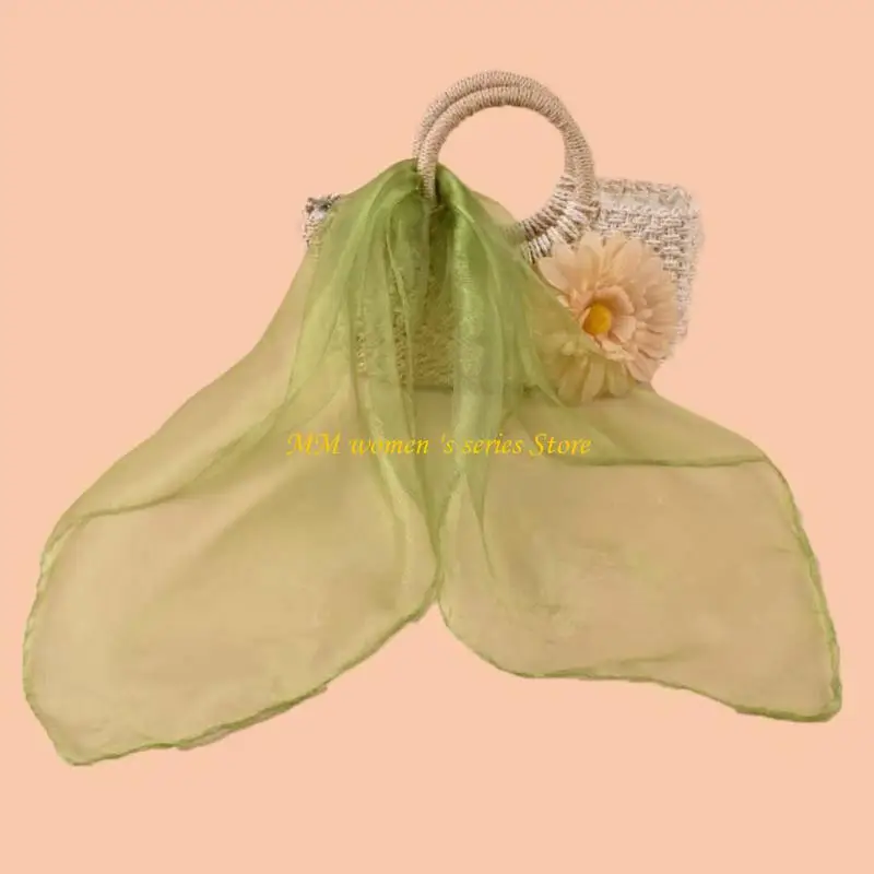 

Q39C Vintage 50s Sheer Square Scarf Multiple Color Soft Lightweight Neckerchief