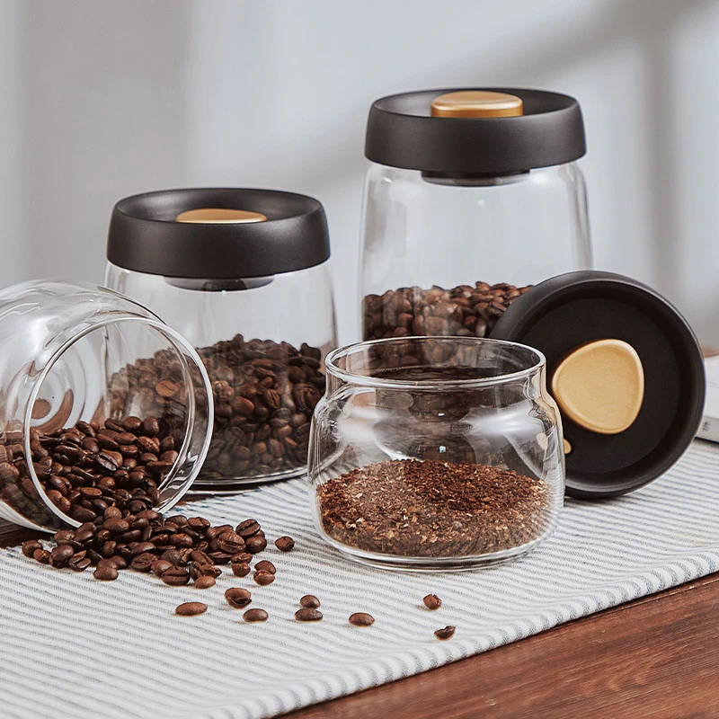 

Coffee Bean Vacuum Sealed Tank Glass Manual Vacuum Container Jar Tea Nut Kitchen Storage Organizer Outdoor Camping Canister