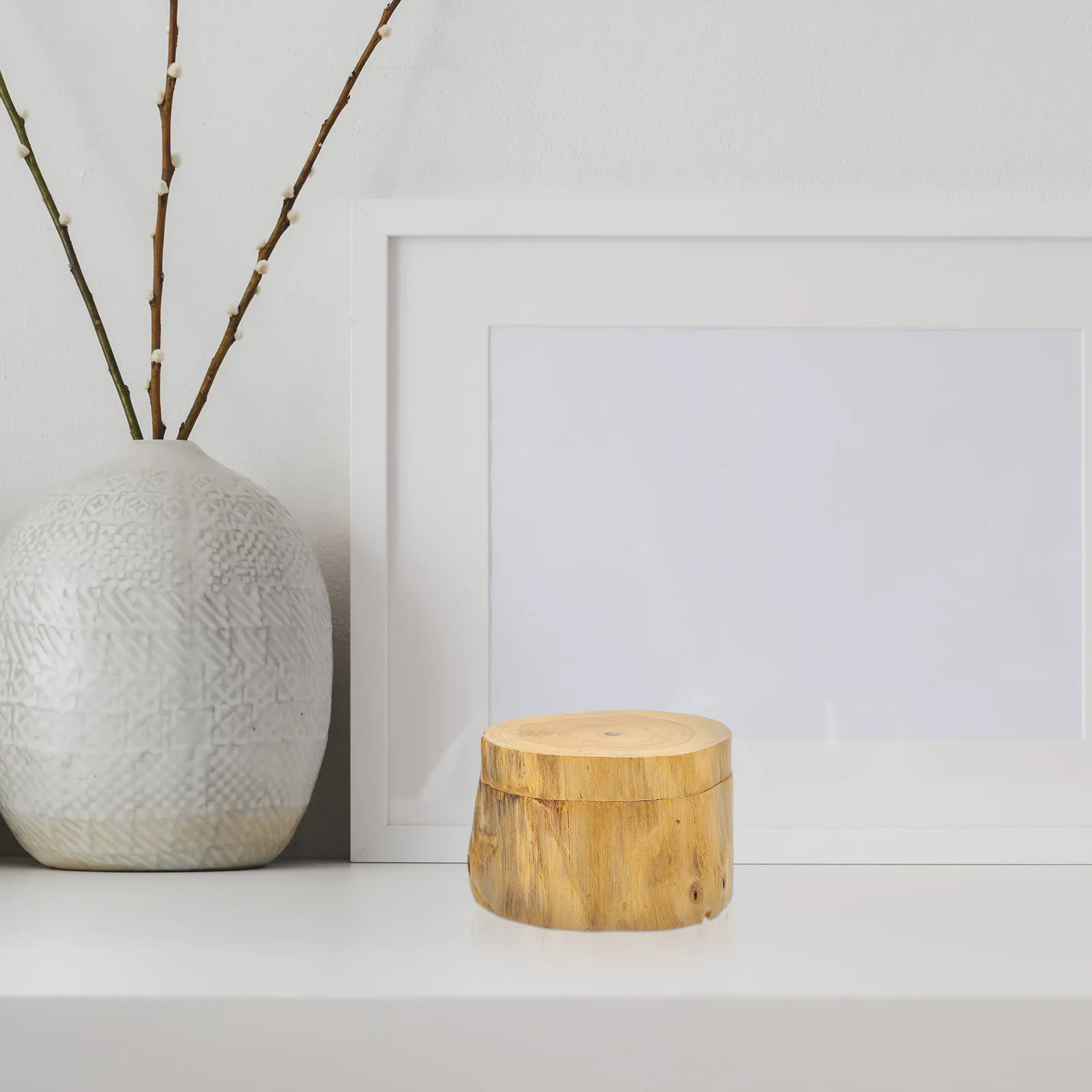 1 قطعة صندوق مجوهرات خشبي عتيق مستدير حاوية تخزين بتصميم إبداعي لملحقات أشتات درج مكتب غرفة النوم