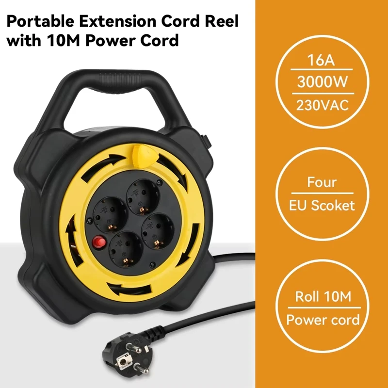 A New Type Of Small Portable Cable Reel For Engineering Use Which Is Used To Wind And Drag Power Sockets In A Spiral Shape
