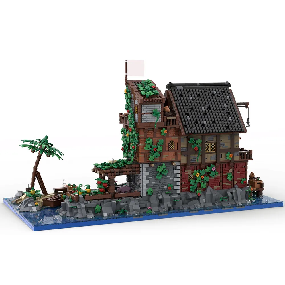 

MOC-126702 Medieval Pirate's Refuge on Island with Interior 8624 Parts