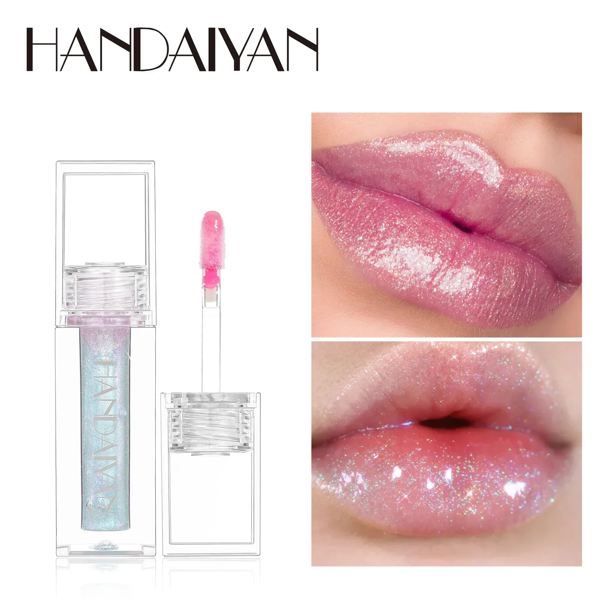 Hidratante glitter óleo labial batom temperatura mudança de cor pérola brilho labial de longa duração matiz à prova dwaterproof água brilhante bálsamo labial