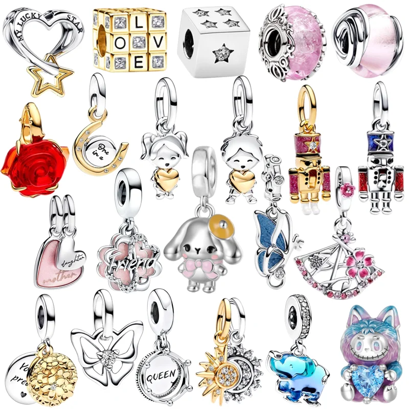 

Новый синий слон своими руками, солнечная луна, кубик рубика, четырехлистный клевер, очаровательная бусина нескольких серий, подходит для оригинального ювелирного изделия из стерлингового серебра, подарок