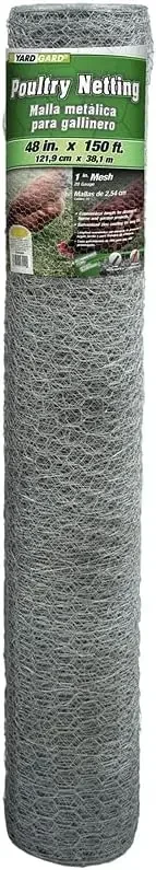

Сетка для курятника 1 дюйм (2,54 см) ячейка, 72 дюйма (182,88 см) x 150 футов (45,72 м), 20 калибр, оцинкованная стальная проволочная сетка, идеально подходит для рукоделия и защиты сада